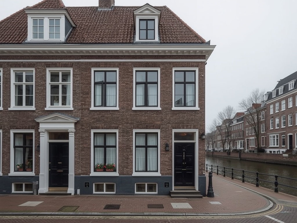 18e-eeuws koopmanshuis Dordrecht Voorstraat met nieuwe witte kunststof kozijnen