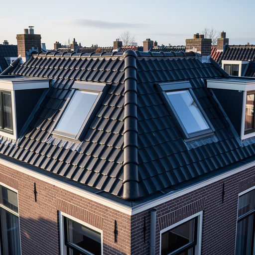 Kunststof dakraam in het schuine dak van een woning in Dordrecht